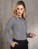 Winning Spirit-Ladies’ Gingham Check Long Sleeve Shirt-M8300L