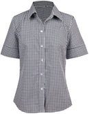Winning Spirit- Ladies’ Gingham Check Short Sleeve Shirt-M8300S