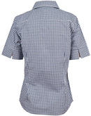 Winning Spirit- Ladies’ Gingham Check Short Sleeve Shirt-M8300S