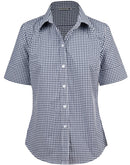Winning Spirit- Ladies’ Gingham Check Short Sleeve Shirt-M8300S