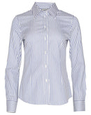 Winning Spirit-Ladies' Sateen Stripe Long Sleeve Shirt -M8310L