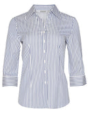 Winning Spirit Women's Sateen Stripe 3/4 Sleeve Shirt-M8310Q