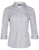 Winning Spirit Women's Sateen Stripe 3/4 Sleeve Shirt-M8310Q