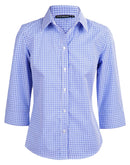 Winning Spirit-Ladies’ Multi-Tone Check 3/4 Sleeve Shirt-M8320Q