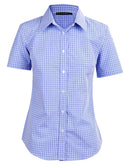 Winning Spirit- Ladies’ Multi_Tone Check Short Sleeve Shirt-M8320S