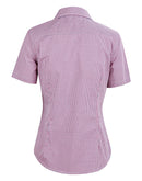 Winning Spirit-Ladies’ Two Tone Mini Gingham Short Sleeve Shirt-M8340S