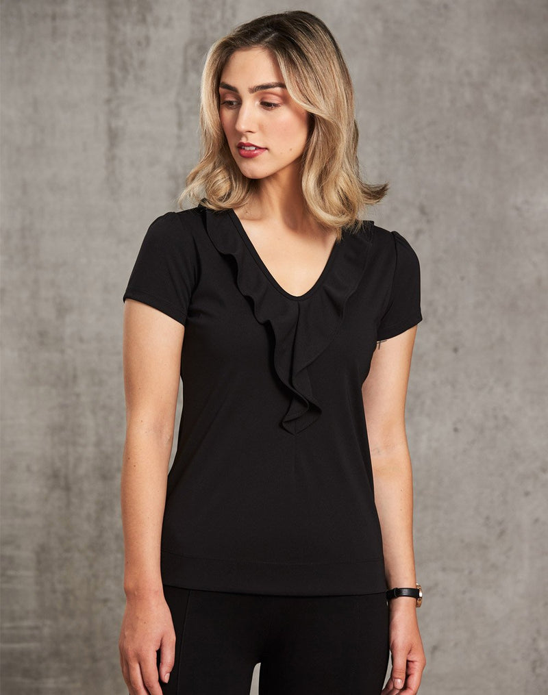 Winning Spirit -Women's Ruffle Front Blouse-M8820