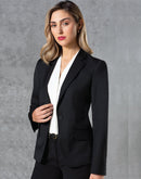 Winning Spirit - Ladies’ Wool Blend Stretch One Button Cropped Jacket - M9201