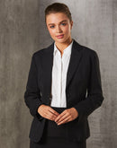 Winning Spirit - Women's Poly/Viscose Stretch Stripe One Button Cropped Jacket - M9208