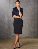 Winning Spirit-Women's Poly/Viscose Stretch Mid Length Lined Pencil Skirt-M9471