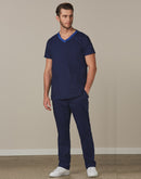 Winning Spirit-Mens Semi-Elastic Waist Tie Soild Colour Scrub Pants-M9710