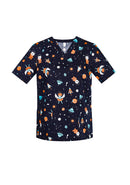 Biz Care-Womens Space Party Scrub Top -CST148LS