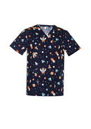 Biz Care-Mens Space Party Scrub Top -CST148MS
