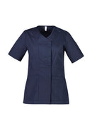 Biz Care - Parks Womens Zip Front Crossover Scrub Top -CST240LS