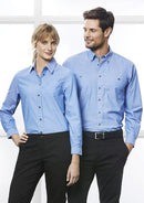 Biz Collection Mens Wrinkle Free Chambray Long Sleeve Shirt   Sh112 - Star Uniforms Australia