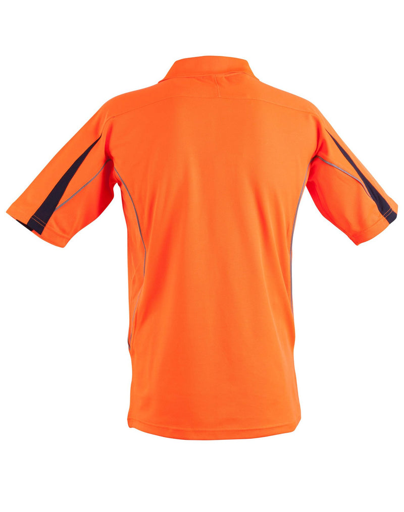 Winning Spirit-Men's Hi-Vis Legend Short Polo with Reflective Piping-SW25A