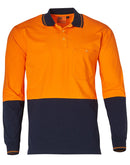Winning Spirit -Cotton Jersey Two Tone Long Sleeve Safety Polo-SW36