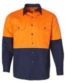 Winning Spirit-High Visibility Long Sleeve Work Shirts-SW54