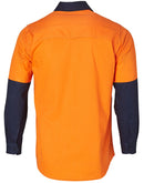 Winning Spirit-Hi-Vis Two Tone Cool-Breeze Long Sleeve Cotton Work Shirt-SW58