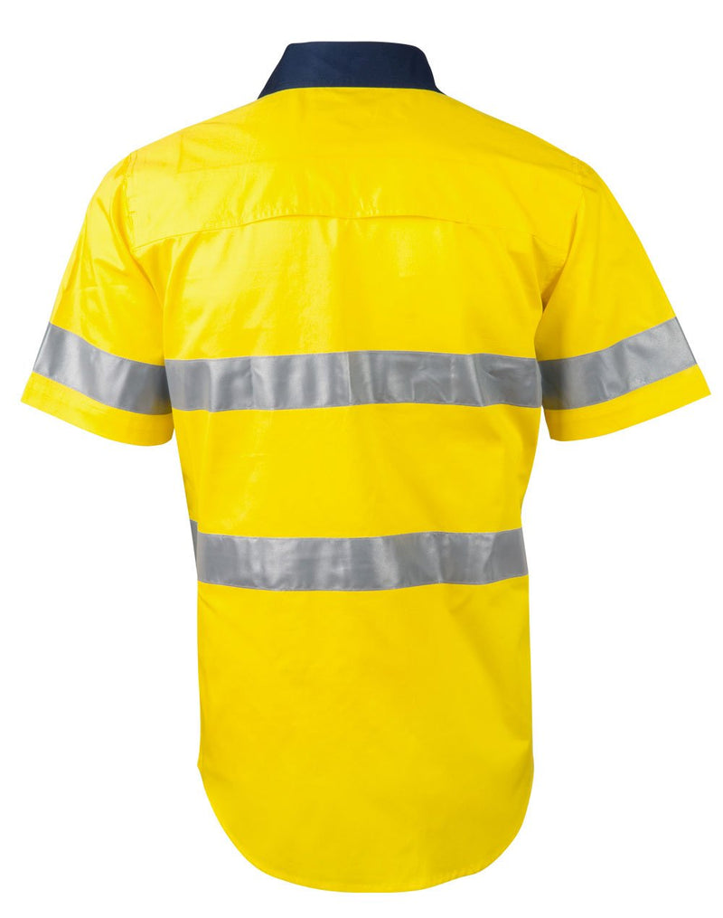 Winning Spirit-Men's High Visibility Cool-Breeze Cotton Twill Safety Shirts With Reflective 3M Tapes -SW59
