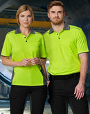 Winning Spirit-Unisex Hi-Vis Bamboo Charcoal Vented SS Polo-SW79