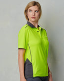 Winning Spirit-Unisex Hi-Vis Bamboo Charcoal Vented SS Polo-SW79