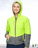 Winning Spirit - Unisex Hi Vis Modern Styling Hooded Puffer Jacket - SW80