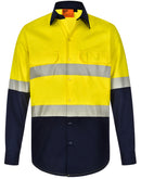 Winning Spirit-Unisex Hi Vis Cool-Breeze Safety LS Shirt (Sagmented Tape)-SW83