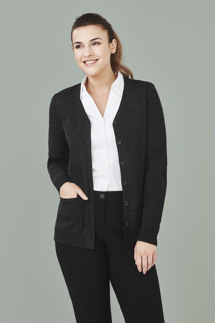 Biz Care-Womens Button Front Cardigan-CK045LC