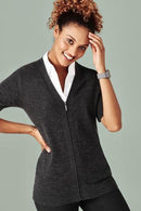 Biz Care Womens Zip Front Short Sleeve Cardigan CK962LC - Star Uniforms Australia