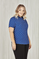 Biz Care Womens Easy Stretch Daisy Print Short Sleeve Shirt Cs948Ls - Star Uniforms Australia