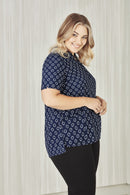 Biz Care Womens Easy Stretch Daisy Print Tunic  CS950LS - Star Uniforms Australia