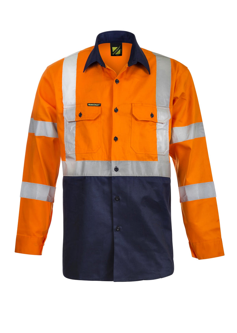 Workcraft-Hi Vis X Pattern Csr LS Shirt-WS6020