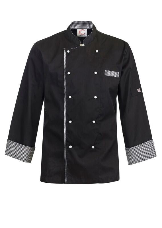 NCC Apparel-Exec Chef Jacket Vent BK L/S-CJ044