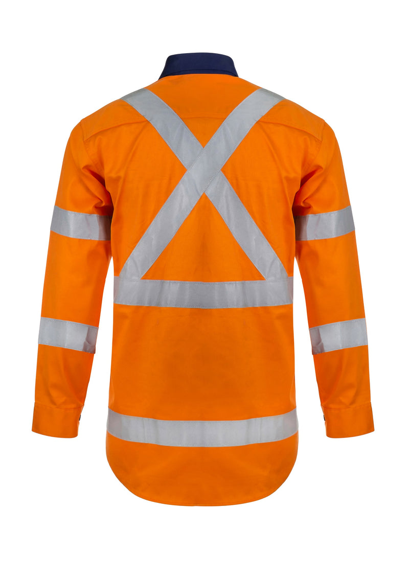 Workcraft-Hi Vis X Pattern Csr LS Shirt-WS6020