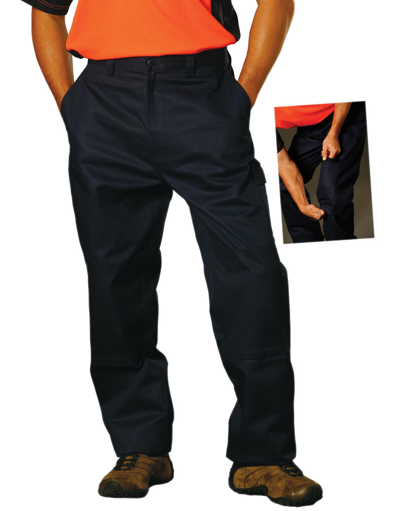 Winning Spirit-Men's Cotton Drill Cargo Pants With Knee Pads -WP03
