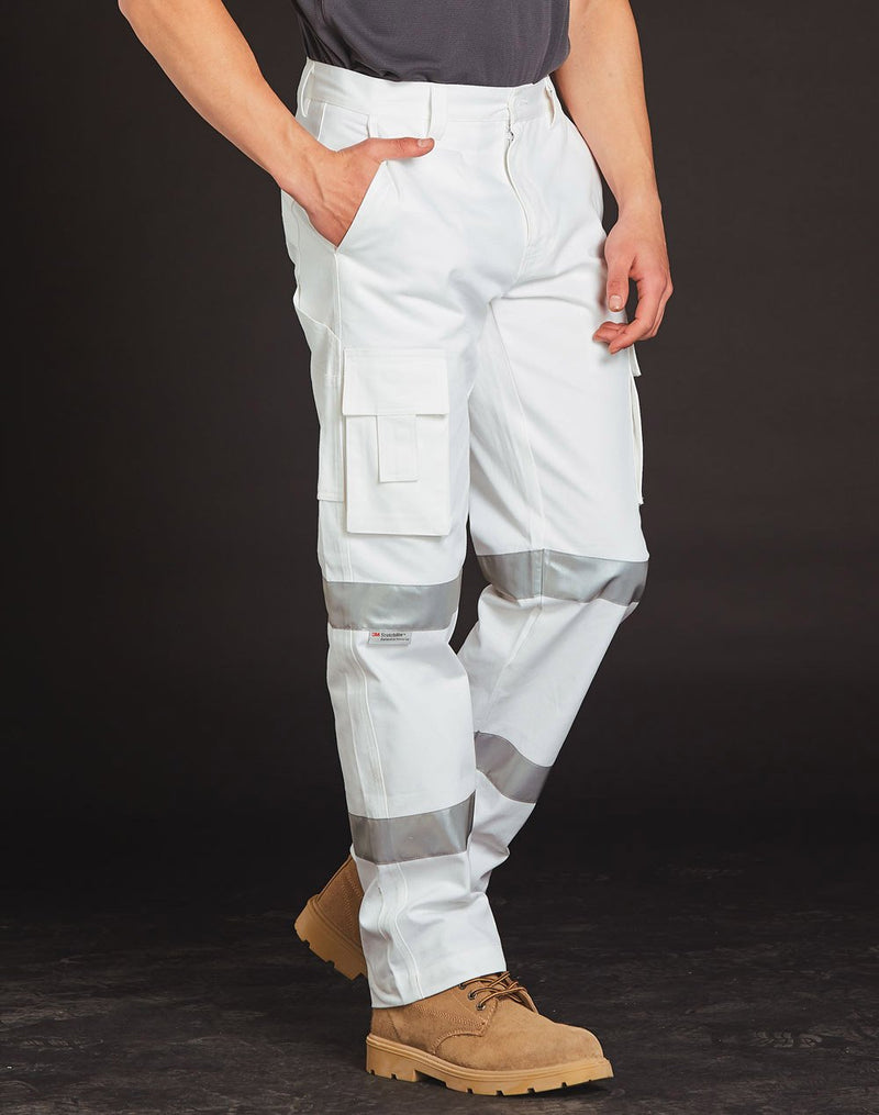 Winning Spirit -Mens White Safety pants with Biomotion Tape Configuration-WP18HV