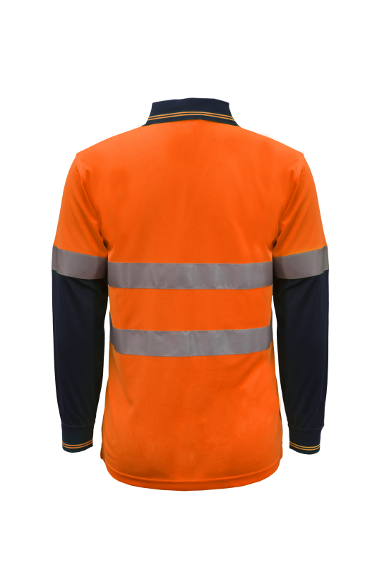 WORKCRAFT WSP409 Hi Vis Two Tone LS Polo & Tape