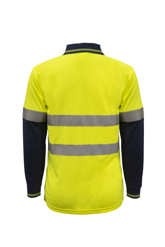 WORKCRAFT WSP409 Hi Vis Two Tone LS Polo & Tape