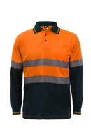 WORKCRAFT WSP409 Hi Vis Two Tone LS Polo & Tape