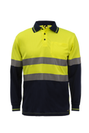 WORKCRAFT WSP409 Hi Vis Two Tone LS Polo & Tape
