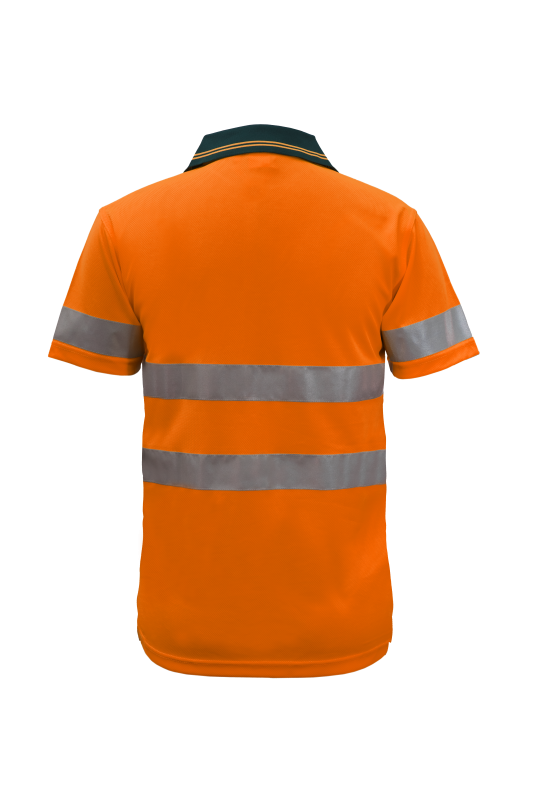 WORKCRAFT WSP410 Hi Vis Two Tone SS Polo & Tape