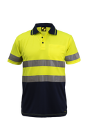 WORKCRAFT -  WSP410 - Hi Vis Micromesh Polo With Tape