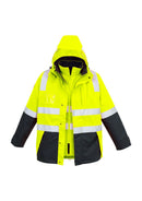 Syzmik MENS HI VIS 4 IN 1 WATERPROOF JACKET   ZJ532 - Star Uniforms Australia