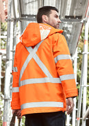 Syzmik Mens Hi Vis X Back Taped 4 In 1 Waterproof Jacket-ZJ616