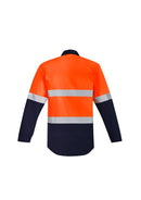Syzmik Mens Orange Flame Hrc 2 Hoop Taped Closed Front Spliced Shirt Zw143 - Star Uniforms Australia