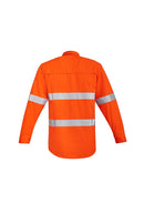 Syzmik Mens Orange Flame Hrc 2 Hoop Taped Open Front Spliced Shirt Zw145 - Star Uniforms Australia
