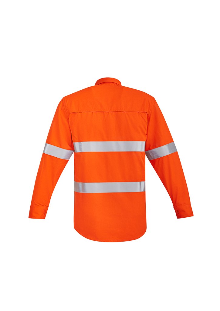 Syzmik Mens Orange Flame Hrc 2 Hoop Taped Open Front Spliced Shirt Zw145 - Star Uniforms Australia