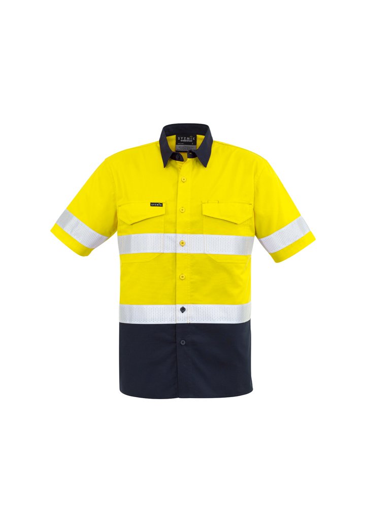 Syzmik Mens Rugged Cooling Taped Hi Vis Spliced S/S Shirt   Zw835 - Star Uniforms Australia