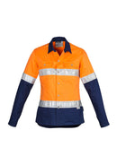 Syzmik Womens Hi Vis Spliced Industrial Shirt - Hoop Taped Zwl123 - Star Uniforms Australia